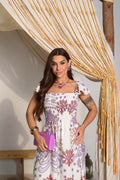 Vestido Longo Camille - Branco Floral