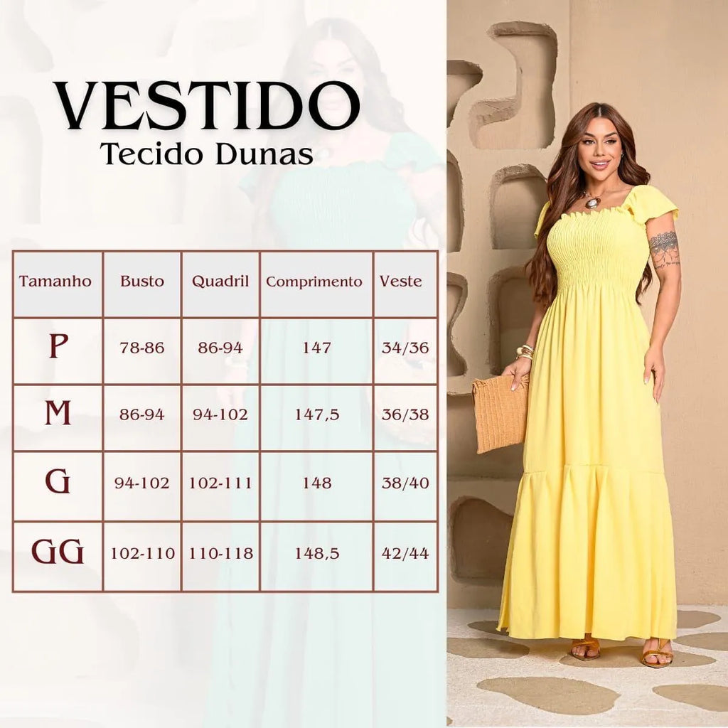 Conjunto Camille – 2 vestidos longos - (Amarelo/Rosa)
