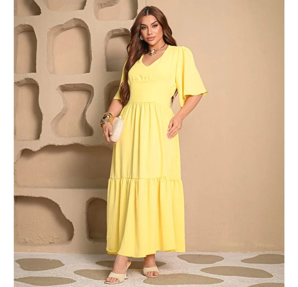 Combo 4 Vestidos Longos Lara - Ama/Pre/Ro/Verm