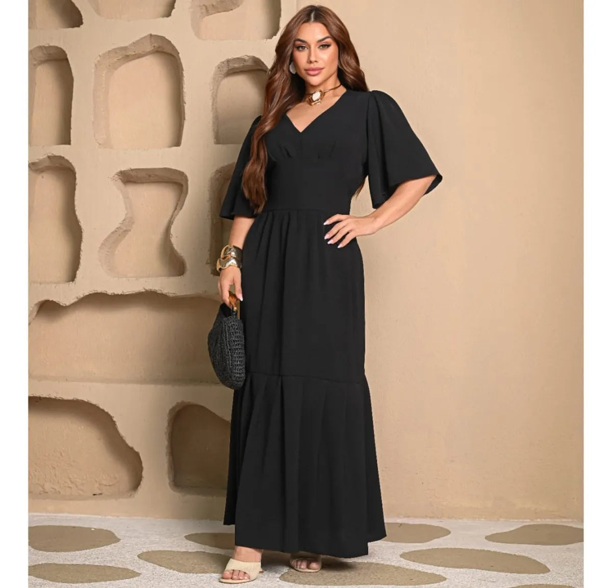 Combo 4 Vestidos Longos Lara - Ama/Pre/Ro/Verm