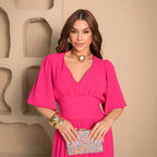 Combo 4 Vestidos Longos Lara - Ama/Pre/Ro/Verm