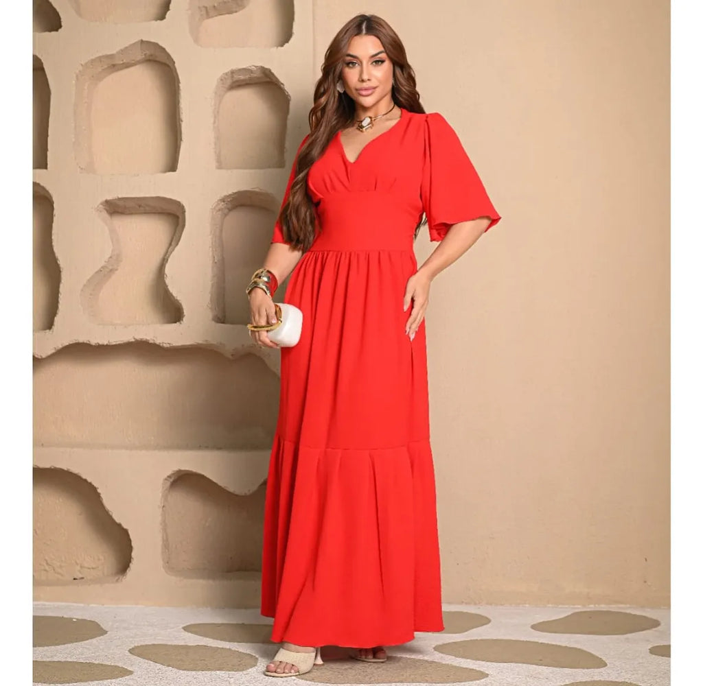 Combo 4 Vestidos Longos Lara - Ama/Pre/Ro/Verm