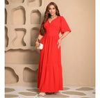 Combo 4 Vestidos Longos Lara - Ama/Pre/Ro/Verm