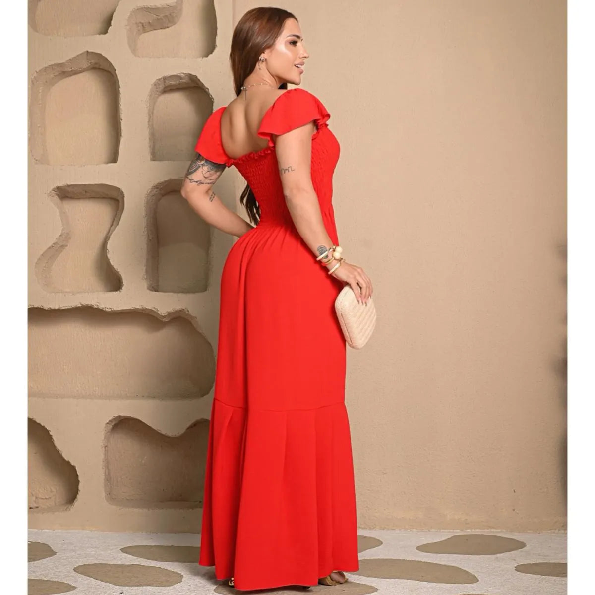 Combo 2 Vestidos Longos Camille - Ama/Verm